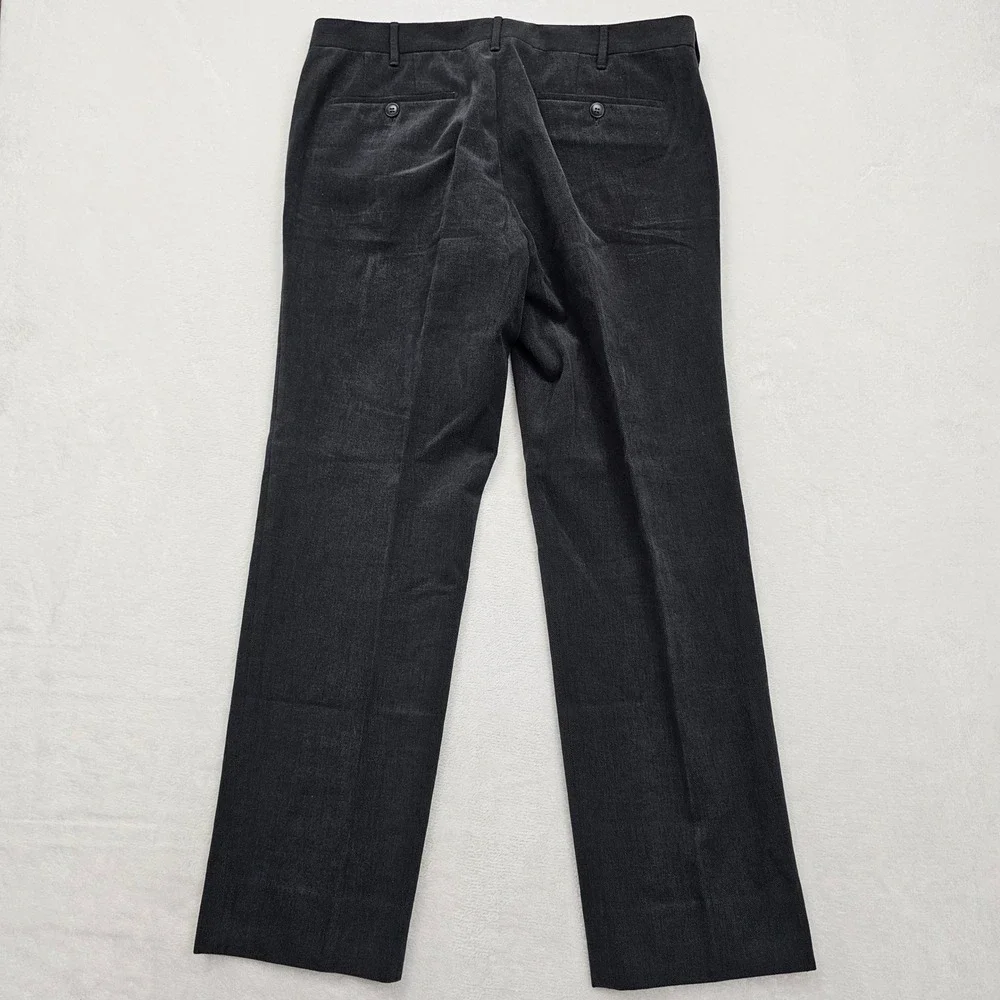 De Corato Trousers Mens 50 34x29 Charcoal Grey Cotton Tailored Italy Sartorial